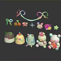 Cute Animal Shaped Desserts With Decorative Bows Cherries And Stars