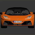 Orange Sports Car With Modern Sleek Exterior Black Roof And Silver Wheels