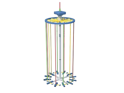 Outdoor Kids Climbing Playground Equipment With Colorful Ropes And Tower Structure 3d model