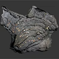 Geological Natural Rock Formation With Metallic Shiny Texture And Layered Surface