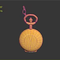 Gold Pocket Watch With Chain Link And Crown Decor Shiny Smooth Surface Against Dark Background