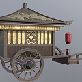 Chinese carriage ancient sedan chair 3d model