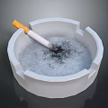 Decorative Ashtray and Cigarette Set with Ash in Round Shape for Home Decor