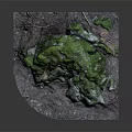 Wood Stone Decorative Rock With Moss Covered Top And Natural Wood Base