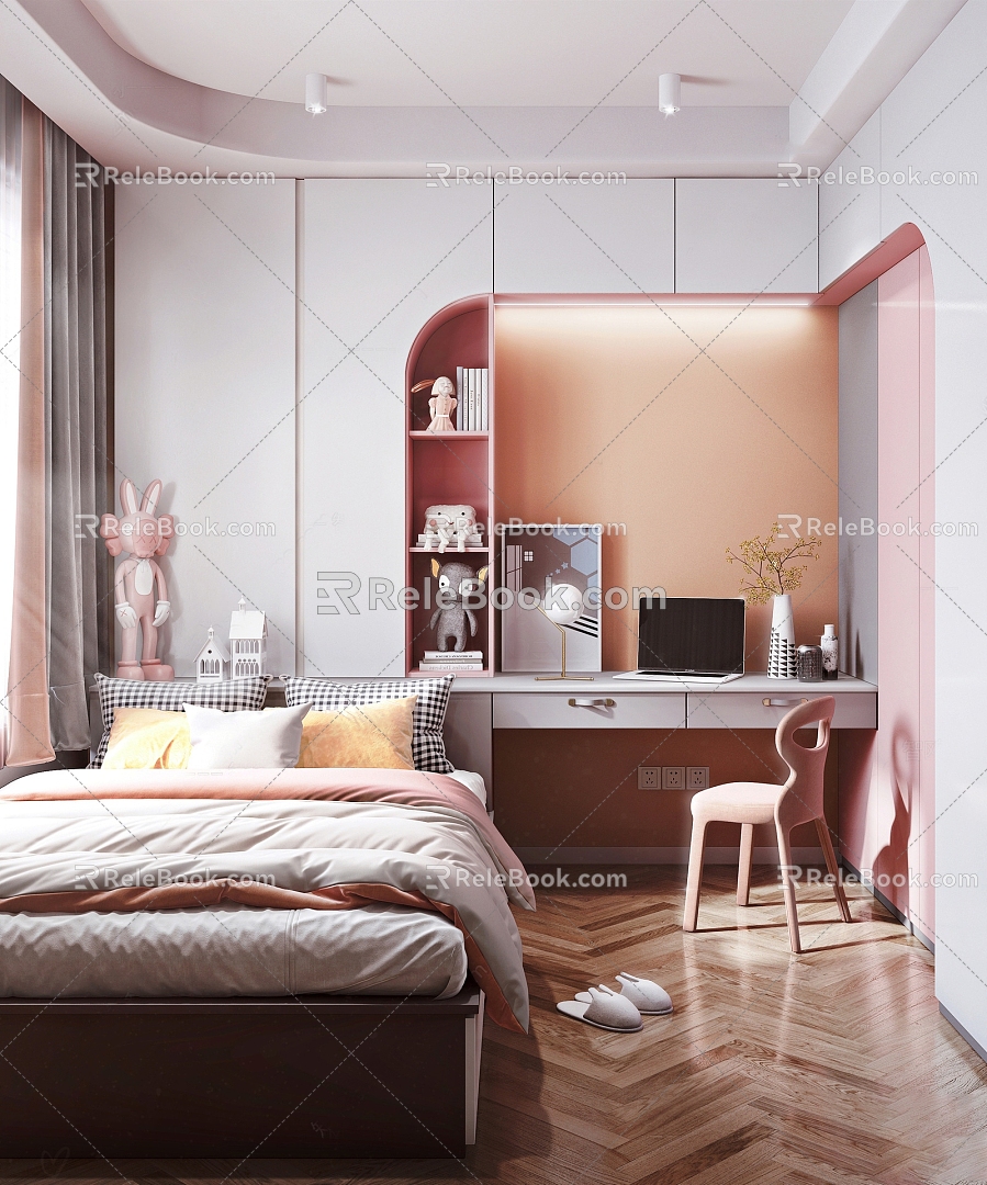 Modern Daughter Room Tatami Bedroom 3d model