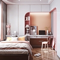 Modern Daughter Room Tatami Bedroom 3d model