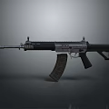 Modern Tactical Rifle with Black Silver Finish Detailed Components Magazine and Barrel Design