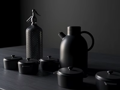 Modern glass bottle water bottle 3d model