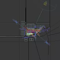Modern Industrial Factory Exterior With Numbered Units 3 2 Large Windows Trees Parking And People