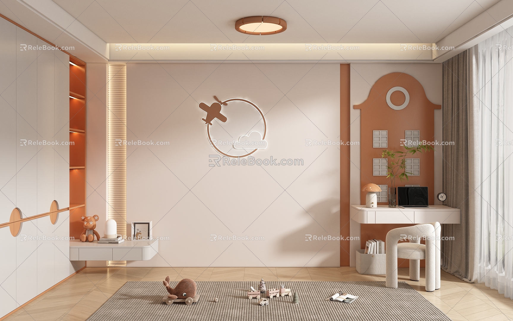 Children's room background wall 3d model