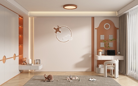 Children's room background wall 3d model