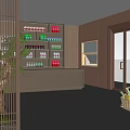 Modern Restaurant Open Kitchen Interior With Fresh Produce Display And Counter