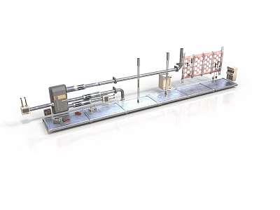 Industrial Process Equipment With Pipes Control Panel Tank And Support Stand 3d model