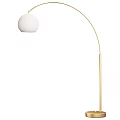 Modern Elegant Floor Lamp With Golden Arc Stand And White Spherical Shade