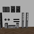 Modern Audio Speakers Collection With Floor Standing Bookshelf And Wall Mounted Designs