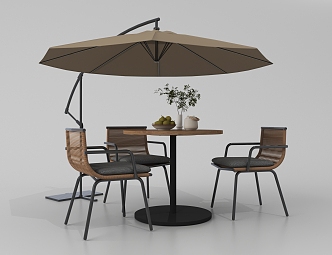 Modern Parasol Modern Outdoor Parasol Outdoor Table and Chair 3d model