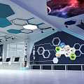 School Modern Science Classroom With Computers Interactive Screens And Experiment Tables 3d model