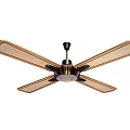 Air Conditioning Fan With Four Wooden Blades Modern Ceiling Mounted Design