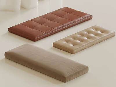 Three Different Colored Decorative Cushions With Diamond Stitching Button Tufted And Smooth Surfaces 3d model