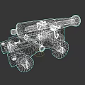 Vintage Warship Naval Cannon With Wooden Carriage And Iron Barrel Design