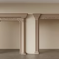 Classical Decorative Lines On Interior Arched Door Frames With Carved Details And Columns 3d model