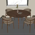 Nordic Dining Table and Chair Combination 3d model