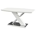 Modern Contemporary Table With White Top Sleek Metal Frame And Black Base
