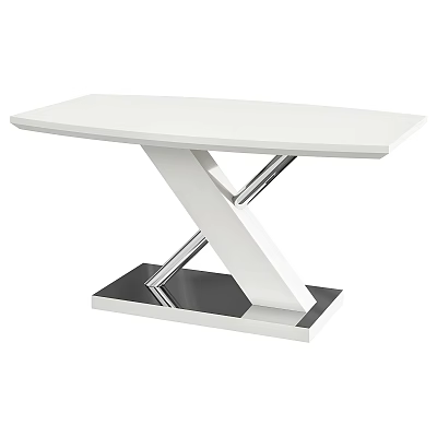 Modern Contemporary Table With White Top Sleek Metal Frame And Black Base 3d model
