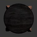 Tall Wooden Stool With Round Black Seat Cushion And Simple Design For Kitchen Use