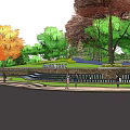 Modern Building Facade Design With Natural Stone Texture And Surrounding Greenery Trees