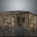 Weathered Wooden Building With Rustic Planks Roof And Simple Entrance Structure