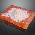 Pile of White Powder on Orange Wooden Board with Smooth Surface