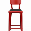 Modern Red Bar Stools With Black Padded Seats For Kitchen Use 3d model