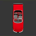 Vintage Red ALFA Convertible Car With Light Gray Interior And Silver Wheels