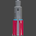Futuristic Red And Gray Ray Gun With Metallic Barrel And Sleek Grip Design