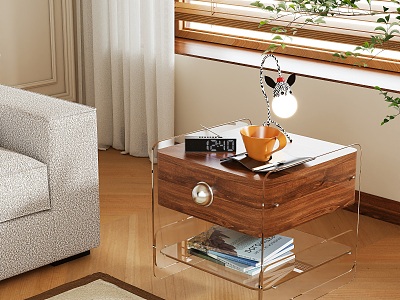 Log wind bedside table model