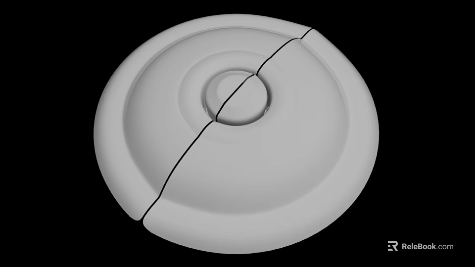 Modern Minimalist White Round Chandelier With Concentric Circles Sleek Design Ceiling Light 3d model 