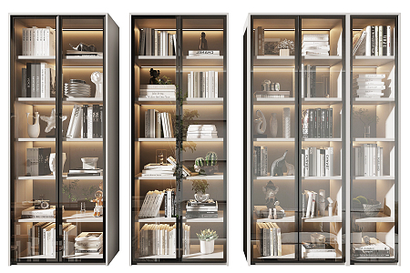 Modern Bookcase Decorative Cabinet 3d model