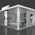 Huawei Store Interior With Display Counters Product Posters And Modern Design 3d model