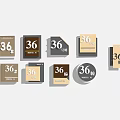 Modern Building Component Signage With Various Design House Number 36 Plaques