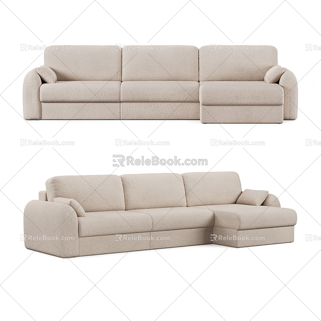 Nordic Simple Double Sofa Sofa Simple Double Sofa Pillow Simple Cushion Cushion 3d model