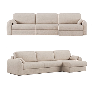 Nordic Simple Double Sofa Simple Double Sofa Pillow Simple Cushion 3d model