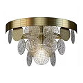 Elegant Modern Chandelier With Gold Metal Frame And Crystal Glass Decor For Interior Design