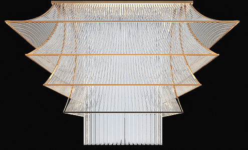 Light Luxury Crystal Chandelier Lobby Crystal Chandelier 3d model