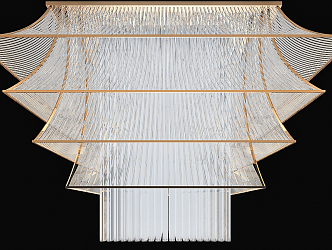 Light Luxury Crystal Chandelier Lobby Crystal Chandelier 3d model