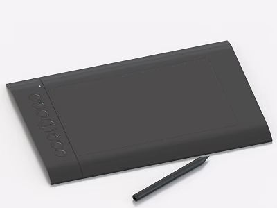 Professional Black Drawing Tablet With Stylus Pen For Digital Art And Computer Users 3d model