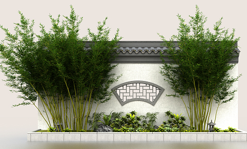 Chinese style landscape wall 3d model