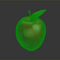 Ripe Shiny Red Apple With Green Leaf On Dark Studio Background
