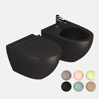 Modern Black Toilet With Sleek Design And Multiple Color Options For Bathrooms 3d model