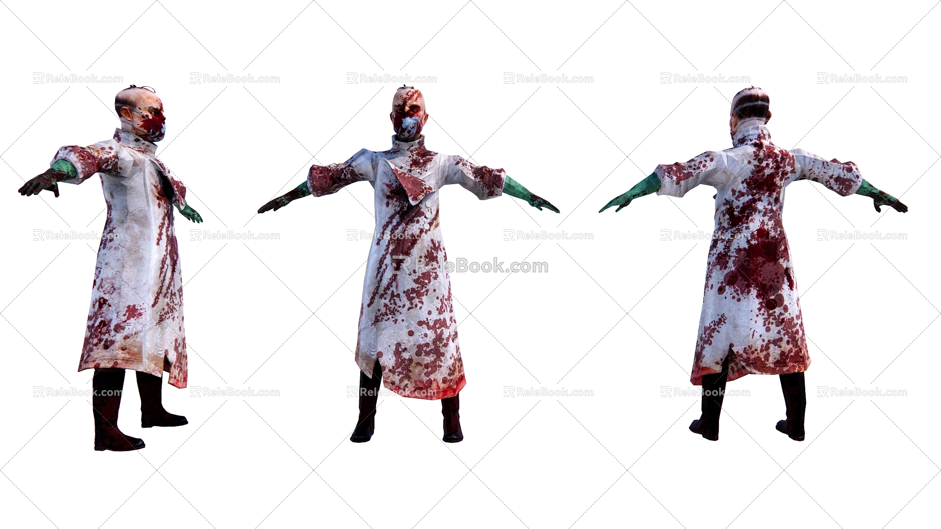 Modern Game Character Horror Doctor Zombie 3d model